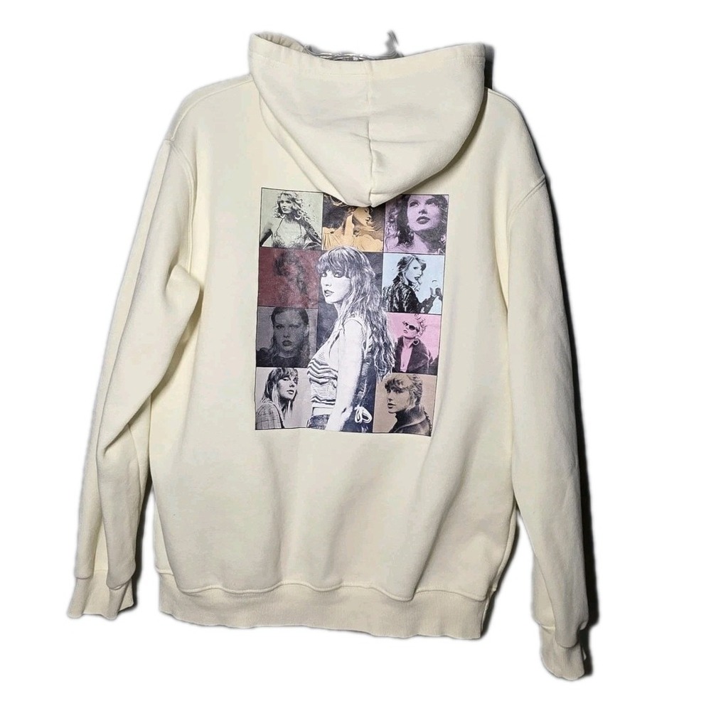 Taylor‎ Swift The Eras Tour Cream Hoodie Medium Pullover Sweatshirt